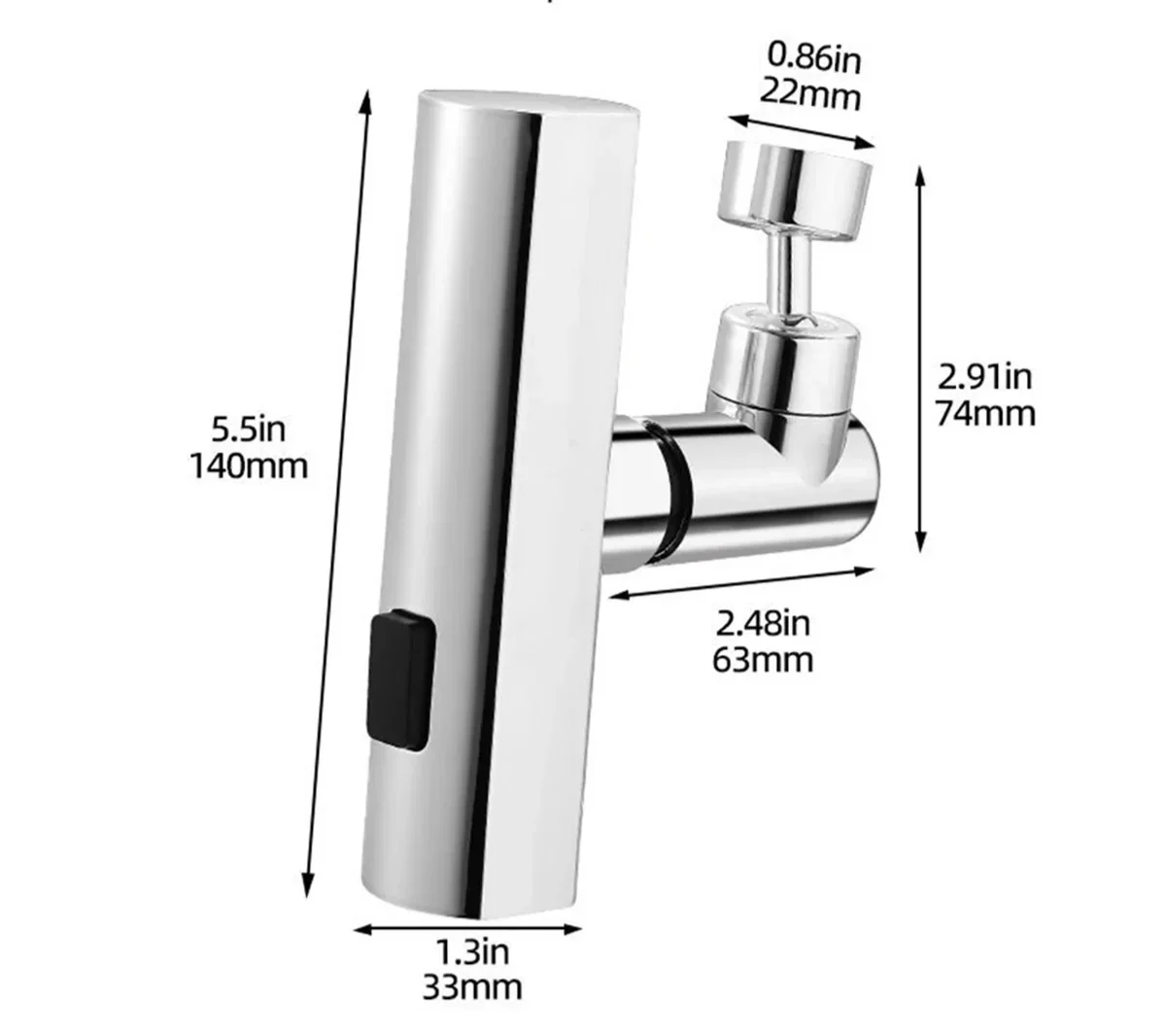 Bico de Torneira Cascata 4 Funções - Transforme Sua Pia com Pressão Ajustável e Rotação 360°