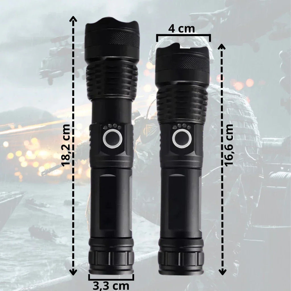 Lanterna Recarregável T9 P50/P90 | Iluminação Potente para Atividades Externas