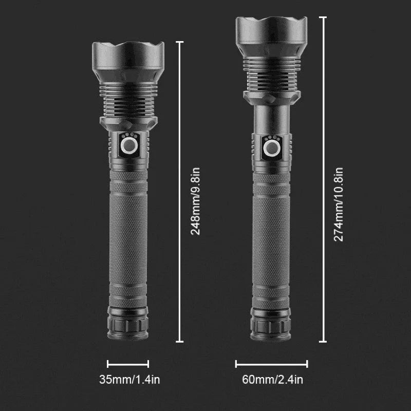 Lanterna Recarregável T9 P50/P90 | Iluminação Potente para Atividades Externas