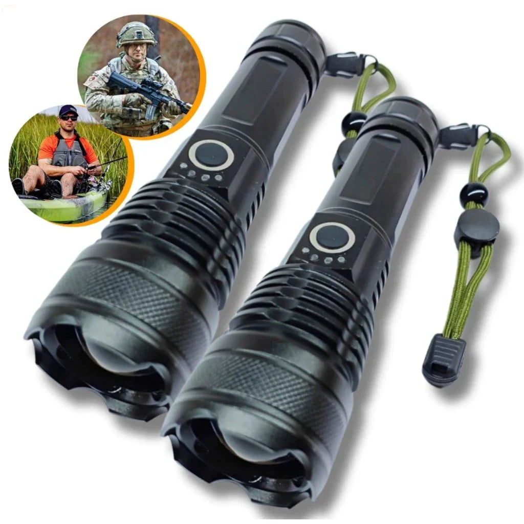 Lanterna Recarregável T9 P50/P90 | Iluminação Potente para Atividades Externas