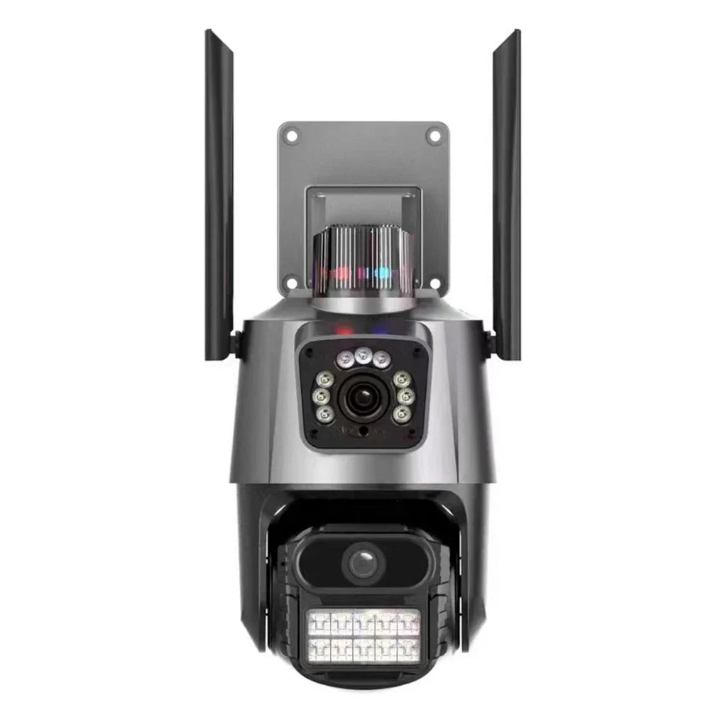 Câmera de Segurança Externa Dupla 4K 6MP com Sirene e Iluminação Integrada